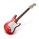 Иконка красная электрогитара - электрогитара, музыка, гитара