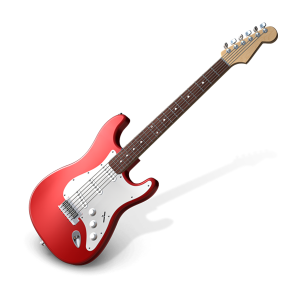 Иконка красная электрогитара - электрогитара, музыка, гитара