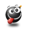 Иконка черный смайлик с языком