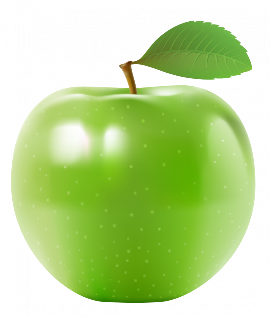 Зеленое яблоко без фона - яблоко, фрукты