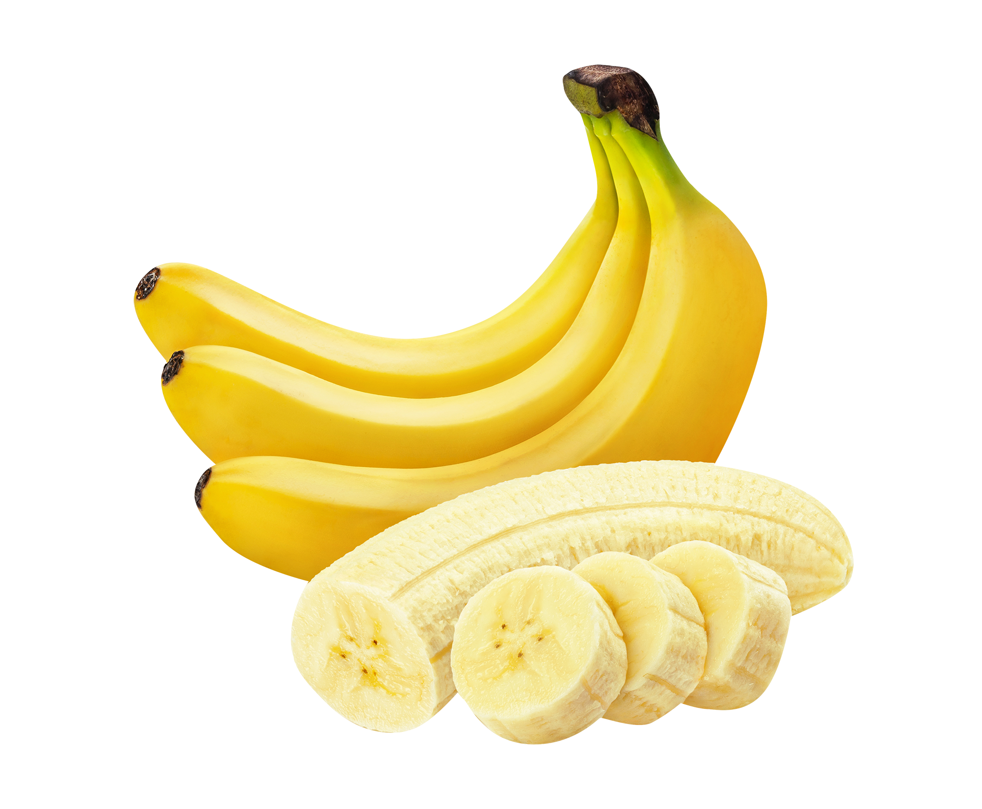 Кавендиш банан. Банан на белом фоне. Желтый банан. Сочный банан.