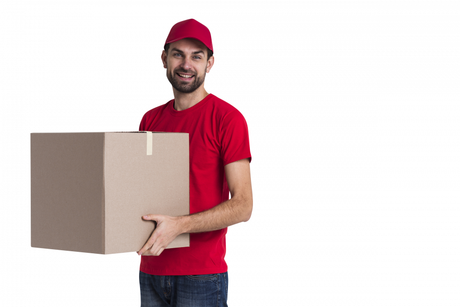 Доставщик с коробкой - человек, мужчина, коробка, доставка