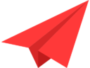 Иконка красный самолетик - самолёт, оригами, бумага