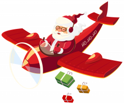 Санта Клаус (Дед Мороз) на самолёте - Санта Клаус, праздники, новый год, дед мороз