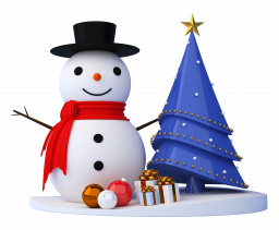 Снеговик с ёлкой - снеговик, праздники, новый год, зима, ёлка