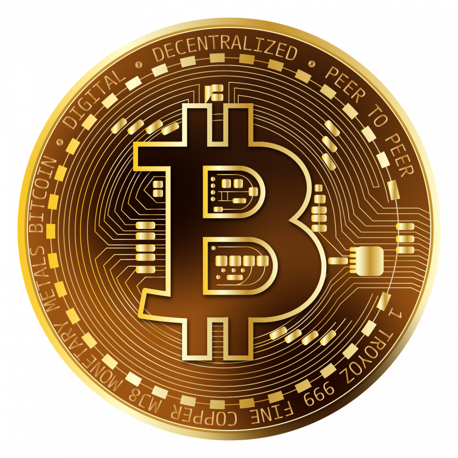 Золотая монета bitcoin - финансы, криптовалюта, золото, деньги, биткоин, bitcoin