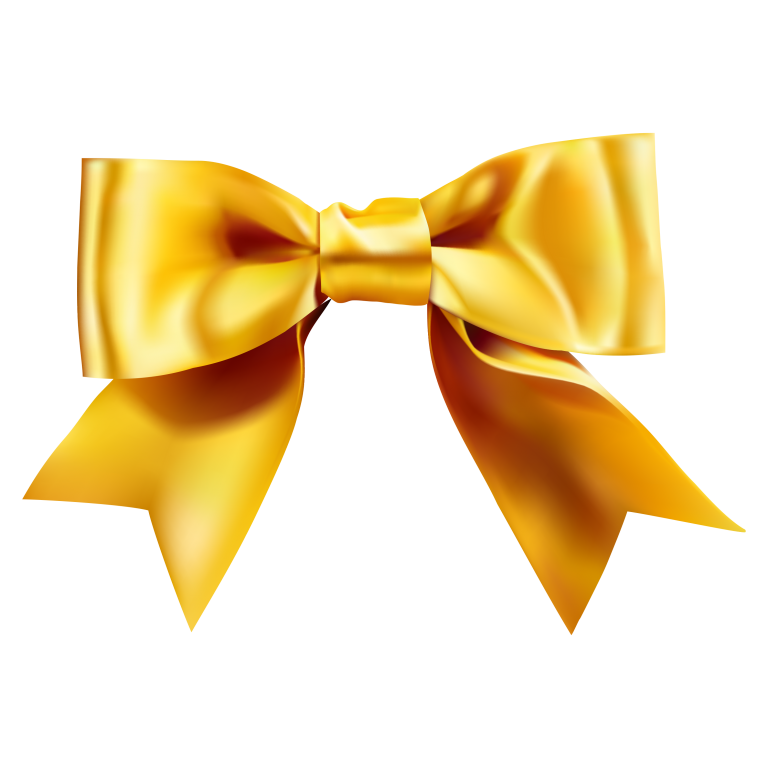 Золотой бант в png (пнг) формате без фона